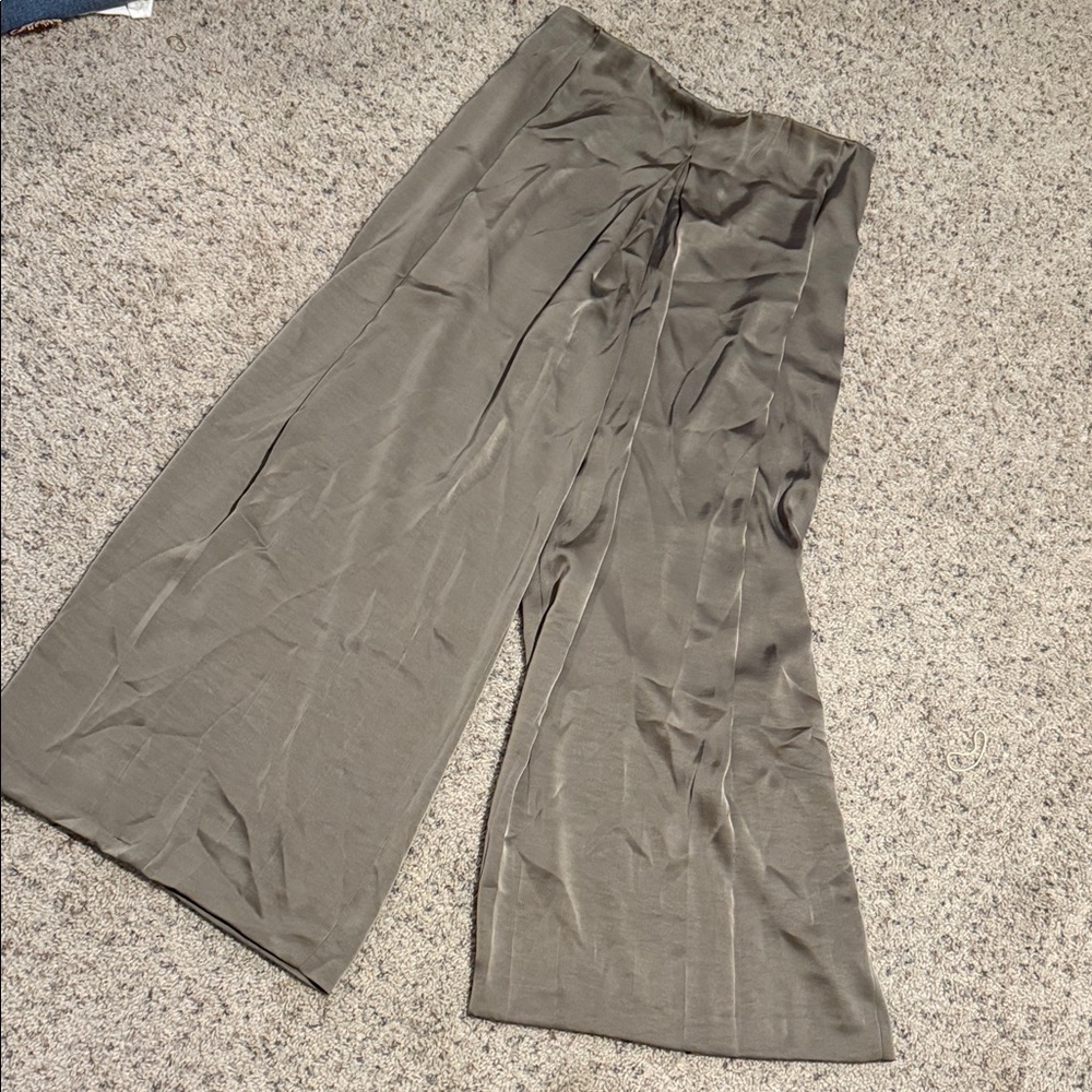 Zara Taupe Satin Pants